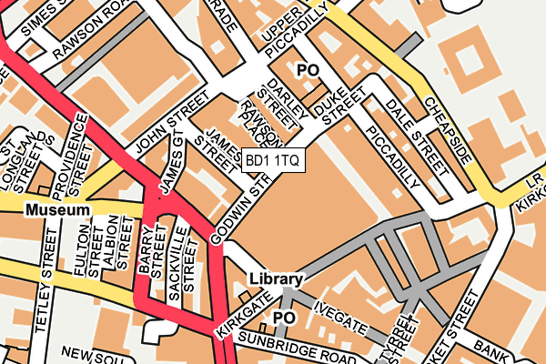 BD1 1TQ map - OS OpenMap – Local (Ordnance Survey) BD1 1TQ map - OS OpenMap – Local (Ordnance Survey)