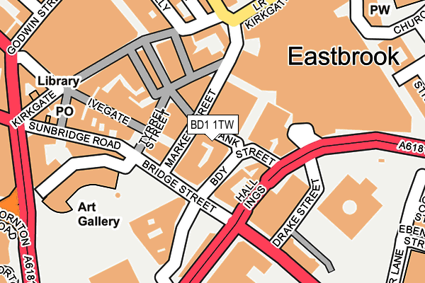 BD1 1TW map - OS OpenMap – Local (Ordnance Survey) BD1 1TW map - OS OpenMap – Local (Ordnance Survey)