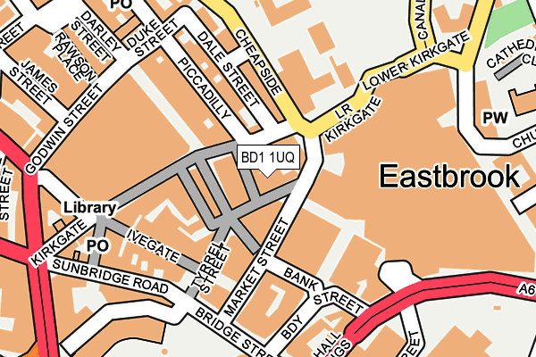 BD1 1UQ map - OS OpenMap – Local (Ordnance Survey) BD1 1UQ map - OS OpenMap – Local (Ordnance Survey)