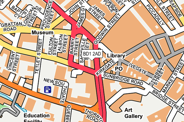 BD1 2AD map - OS OpenMap – Local (Ordnance Survey) BD1 2AD map - OS OpenMap – Local (Ordnance Survey)
