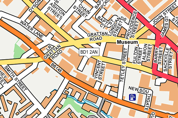 BD1 2AN map - OS OpenMap – Local (Ordnance Survey) BD1 2AN map - OS OpenMap – Local (Ordnance Survey)