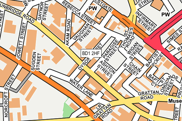BD1 2HF map - OS OpenMap – Local (Ordnance Survey) BD1 2HF map - OS OpenMap – Local (Ordnance Survey)