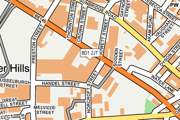 BD1 2JT map - OS OpenMap – Local (Ordnance Survey) BD1 2JT map - OS OpenMap – Local (Ordnance Survey)