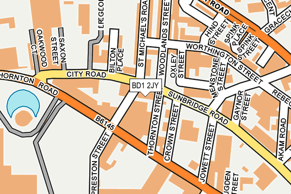 BD1 2JY map - OS OpenMap – Local (Ordnance Survey) BD1 2JY map - OS OpenMap – Local (Ordnance Survey)