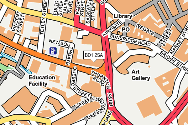 BD1 2SA map - OS OpenMap – Local (Ordnance Survey) BD1 2SA map - OS OpenMap – Local (Ordnance Survey)