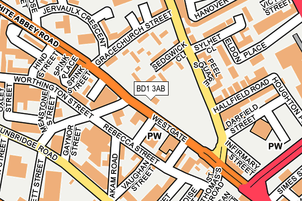 BD1 3AB map - OS OpenMap – Local (Ordnance Survey) BD1 3AB map - OS OpenMap – Local (Ordnance Survey)