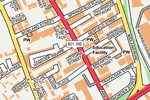 BD1 3BE map - OS OpenMap – Local (Ordnance Survey) BD1 3BE map - OS OpenMap – Local (Ordnance Survey)