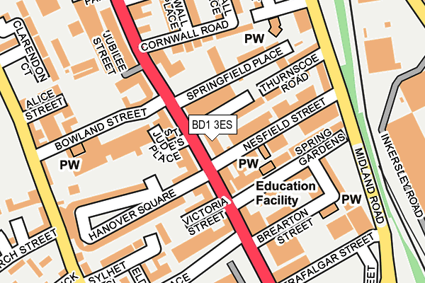 BD1 3ES map - OS OpenMap – Local (Ordnance Survey) BD1 3ES map - OS OpenMap – Local (Ordnance Survey)
