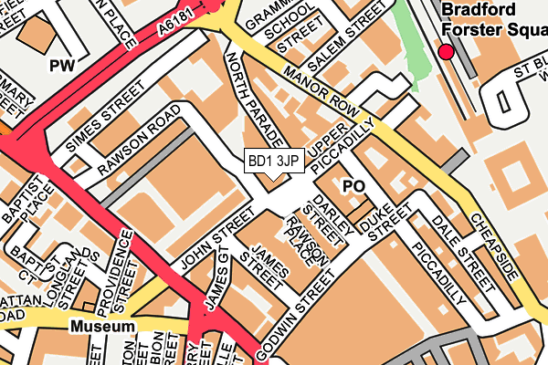 BD1 3JP map - OS OpenMap – Local (Ordnance Survey) BD1 3JP map - OS OpenMap – Local (Ordnance Survey)
