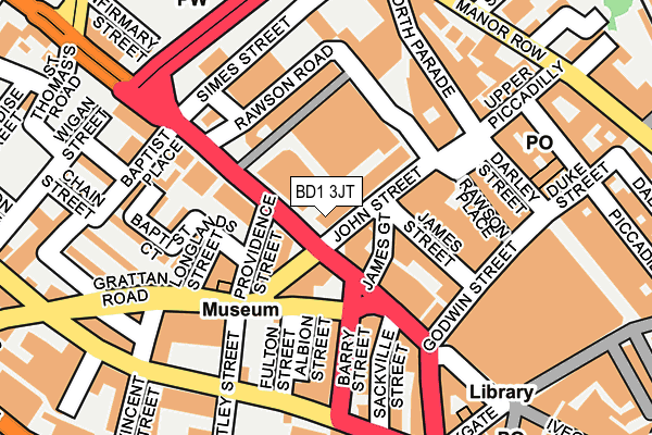 BD1 3JT map - OS OpenMap – Local (Ordnance Survey) BD1 3JT map - OS OpenMap – Local (Ordnance Survey)