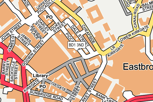BD1 3ND map - OS OpenMap – Local (Ordnance Survey) BD1 3ND map - OS OpenMap – Local (Ordnance Survey)