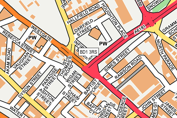BD1 3RS map - OS OpenMap – Local (Ordnance Survey) BD1 3RS map - OS OpenMap – Local (Ordnance Survey)