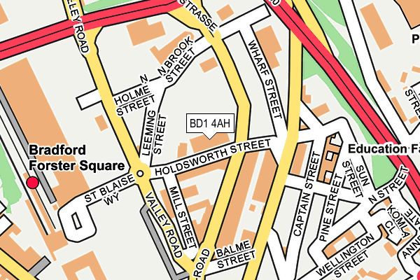 BD1 4AH map - OS OpenMap – Local (Ordnance Survey) BD1 4AH map - OS OpenMap – Local (Ordnance Survey)