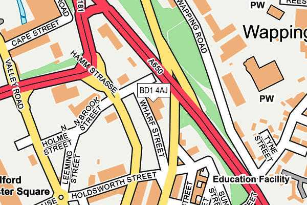 BD1 4AJ map - OS OpenMap – Local (Ordnance Survey) BD1 4AJ map - OS OpenMap – Local (Ordnance Survey)