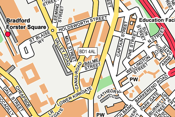 BD1 4AL map - OS OpenMap – Local (Ordnance Survey) BD1 4AL map - OS OpenMap – Local (Ordnance Survey)