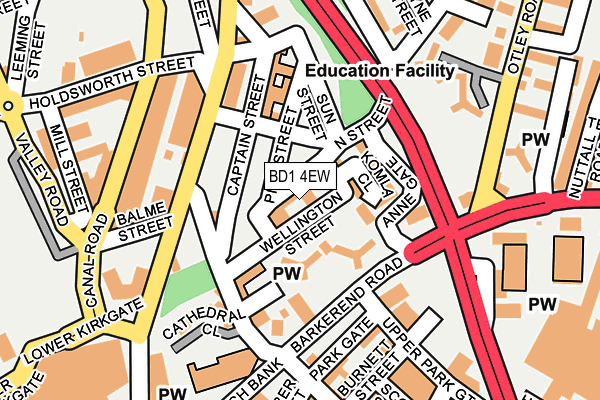 BD1 4EW map - OS OpenMap – Local (Ordnance Survey) BD1 4EW map - OS OpenMap – Local (Ordnance Survey)