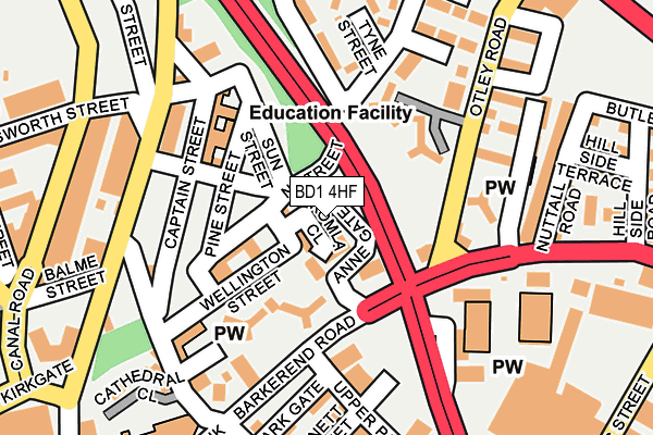 BD1 4HF map - OS OpenMap – Local (Ordnance Survey) BD1 4HF map - OS OpenMap – Local (Ordnance Survey)