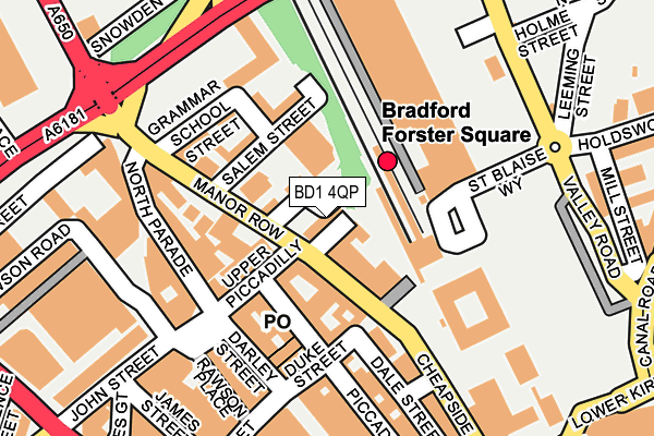 BD1 4QP map - OS OpenMap – Local (Ordnance Survey) BD1 4QP map - OS OpenMap – Local (Ordnance Survey)