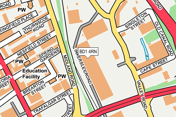 BD1 4RN map - OS OpenMap – Local (Ordnance Survey) BD1 4RN map - OS OpenMap – Local (Ordnance Survey)