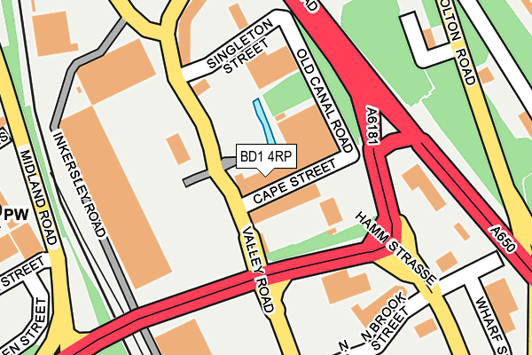 BD1 4RP map - OS OpenMap – Local (Ordnance Survey) BD1 4RP map - OS OpenMap – Local (Ordnance Survey)