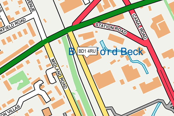 BD1 4RU map - OS OpenMap – Local (Ordnance Survey) BD1 4RU map - OS OpenMap – Local (Ordnance Survey)