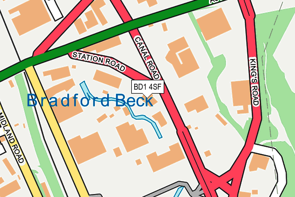 BD1 4SF map - OS OpenMap – Local (Ordnance Survey) BD1 4SF map - OS OpenMap – Local (Ordnance Survey)