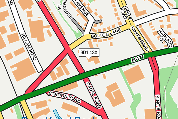 BD1 4SX map - OS OpenMap – Local (Ordnance Survey) BD1 4SX map - OS OpenMap – Local (Ordnance Survey)