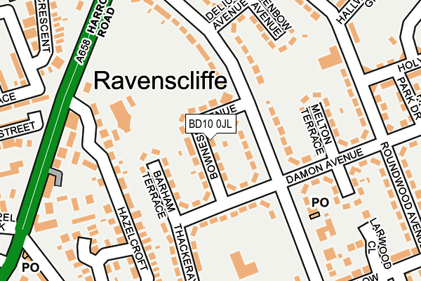BD10 0JL map - OS OpenMap – Local (Ordnance Survey) BD10 0JL map - OS OpenMap – Local (Ordnance Survey)
