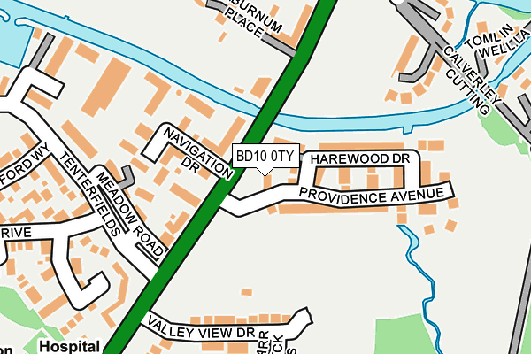 BD10 0TY map - OS OpenMap – Local (Ordnance Survey) BD10 0TY map - OS OpenMap – Local (Ordnance Survey)