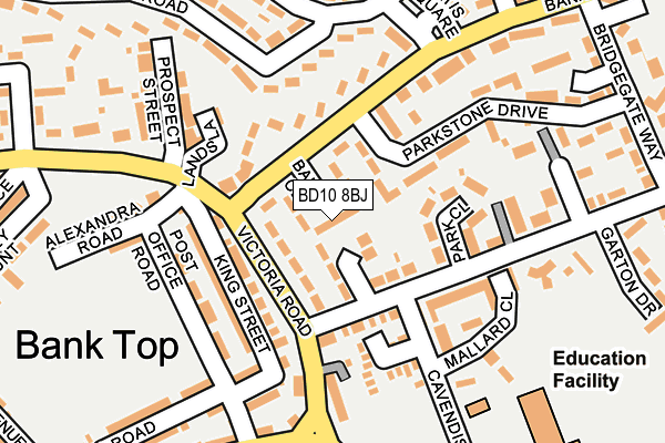 BD10 8BJ map - OS OpenMap – Local (Ordnance Survey) BD10 8BJ map - OS OpenMap – Local (Ordnance Survey)