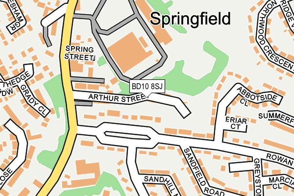 BD10 8SJ map - OS OpenMap – Local (Ordnance Survey) BD10 8SJ map - OS OpenMap – Local (Ordnance Survey)