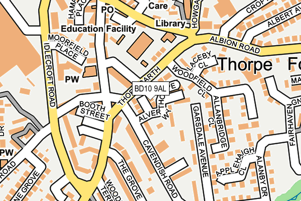 BD10 9AL map - OS OpenMap – Local (Ordnance Survey) BD10 9AL map - OS OpenMap – Local (Ordnance Survey)