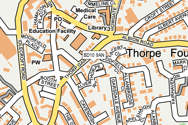 BD10 9AN map - OS OpenMap – Local (Ordnance Survey) BD10 9AN map - OS OpenMap – Local (Ordnance Survey)
