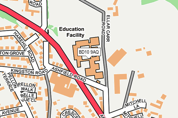 BD10 9AQ map - OS OpenMap – Local (Ordnance Survey) BD10 9AQ map - OS OpenMap – Local (Ordnance Survey)