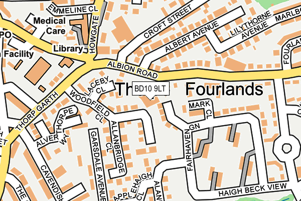 BD10 9LT map - OS OpenMap – Local (Ordnance Survey) BD10 9LT map - OS OpenMap – Local (Ordnance Survey)