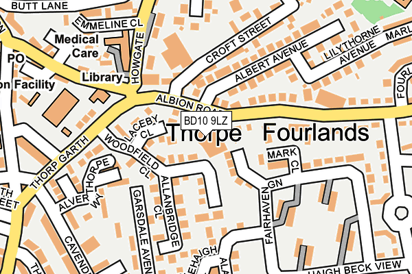 BD10 9LZ map - OS OpenMap – Local (Ordnance Survey) BD10 9LZ map - OS OpenMap – Local (Ordnance Survey)