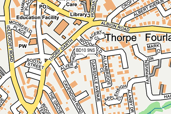 BD10 9NS map - OS OpenMap – Local (Ordnance Survey) BD10 9NS map - OS OpenMap – Local (Ordnance Survey)
