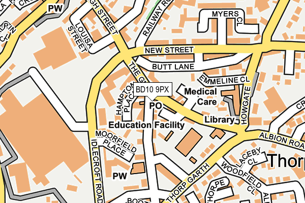 BD10 9PX map - OS OpenMap – Local (Ordnance Survey) BD10 9PX map - OS OpenMap – Local (Ordnance Survey)