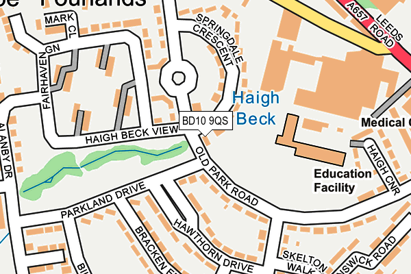 BD10 9QS map - OS OpenMap – Local (Ordnance Survey) BD10 9QS map - OS OpenMap – Local (Ordnance Survey)