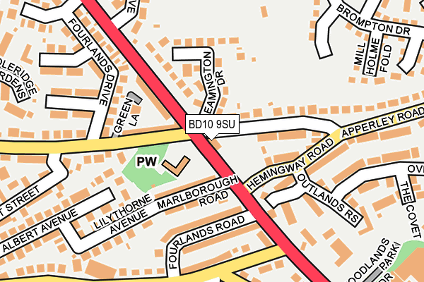 BD10 9SU map - OS OpenMap – Local (Ordnance Survey) BD10 9SU map - OS OpenMap – Local (Ordnance Survey)