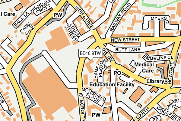 BD10 9TW map - OS OpenMap – Local (Ordnance Survey) BD10 9TW map - OS OpenMap – Local (Ordnance Survey)
