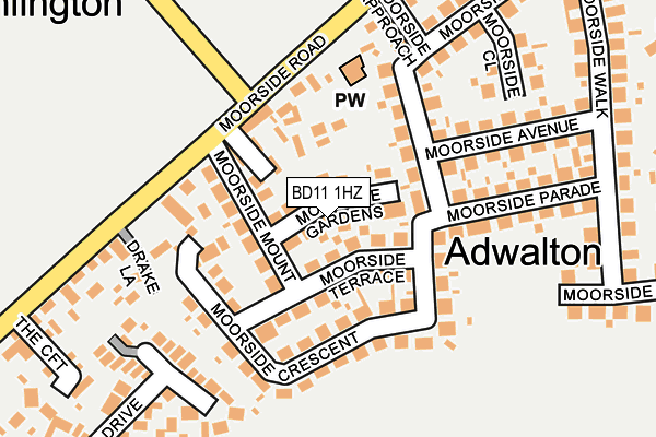 BD11 1HZ map - OS OpenMap – Local (Ordnance Survey)