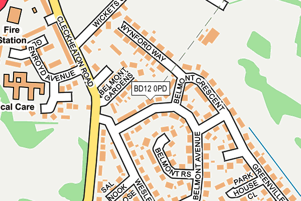 BD12 0PD map - OS OpenMap – Local (Ordnance Survey) BD12 0PD map - OS OpenMap – Local (Ordnance Survey)