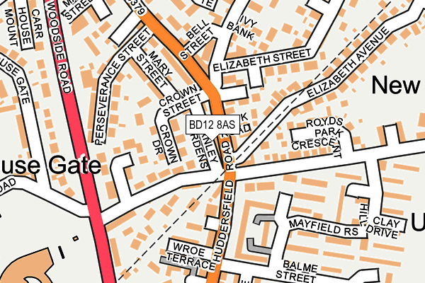 BD12 8AS map - OS OpenMap – Local (Ordnance Survey) BD12 8AS map - OS OpenMap – Local (Ordnance Survey)