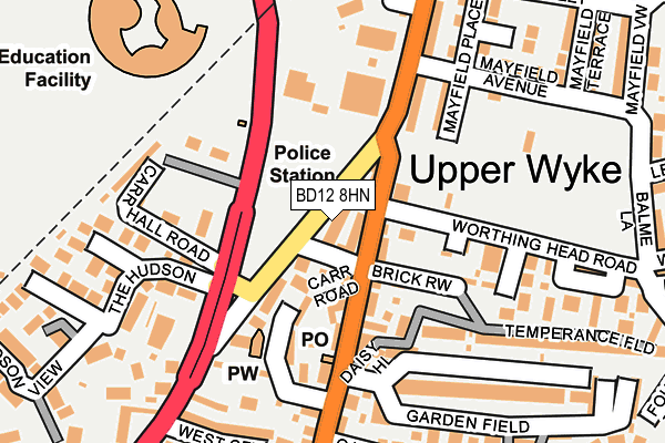 BD12 8HN map - OS OpenMap – Local (Ordnance Survey) BD12 8HN map - OS OpenMap – Local (Ordnance Survey)