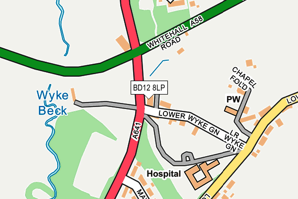 BD12 8LP map - OS OpenMap – Local (Ordnance Survey)