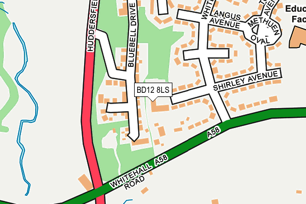 BD12 8LS map - OS OpenMap – Local (Ordnance Survey) BD12 8LS map - OS OpenMap – Local (Ordnance Survey)