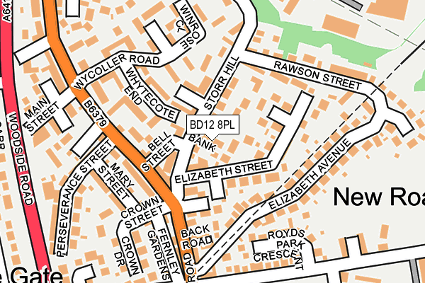 BD12 8PL map - OS OpenMap – Local (Ordnance Survey) BD12 8PL map - OS OpenMap – Local (Ordnance Survey)