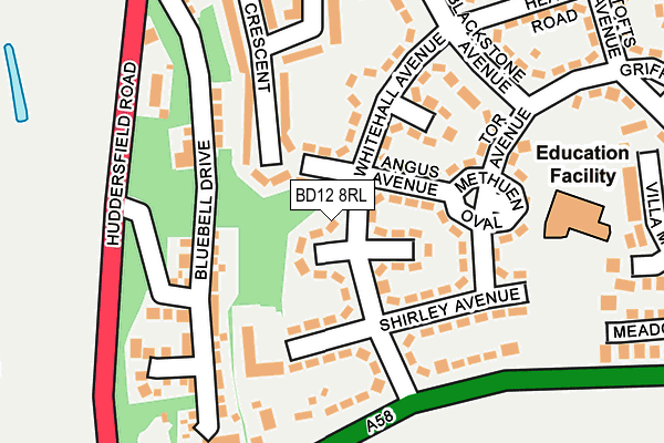 BD12 8RL map - OS OpenMap – Local (Ordnance Survey) BD12 8RL map - OS OpenMap – Local (Ordnance Survey)
