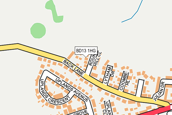 BD13 1HG map - OS OpenMap – Local (Ordnance Survey) BD13 1HG map - OS OpenMap – Local (Ordnance Survey)